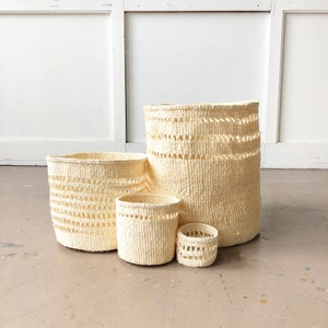 African Storage Plant Basket // Kenya Kiondo Basket // Woven Sisal Planter // Netted