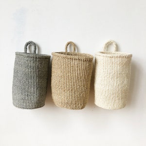 African Hanging Storage Basket // Kenya Kiondo Basket // Woven Sisal Basket // Neutrals