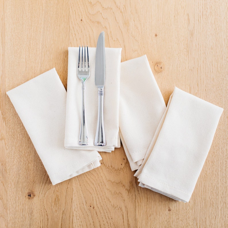 Hand-Loomed Cotton Napkins, Set of 4: Natural image 1