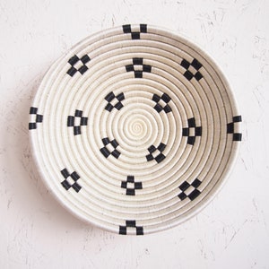 African Basket- Maraba // Rwanda Basket // Woven Basket // Sisal & Sweetgrass // White, Black