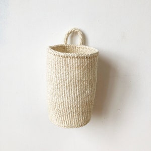 African Hanging Storage Basket // Kenya Kiondo Basket // Woven Sisal Basket // Neutrals White