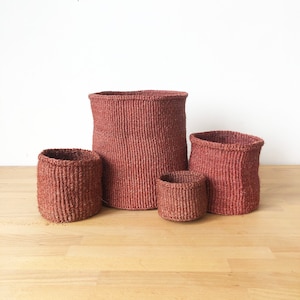 African Storage Plant Basket // Kenya Kiondo Basket // Woven Sisal Planter // Canyon