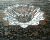 Anchor Hocking Glass Co Art Deco Oyster and Pearl Shallow Bowl Dish in Clear by Anchor Hocking Glass Co