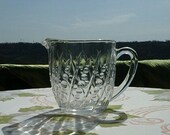 Anchor Hocking Clear Small Molded Dots Diagonals 24 0z Table Pitcher