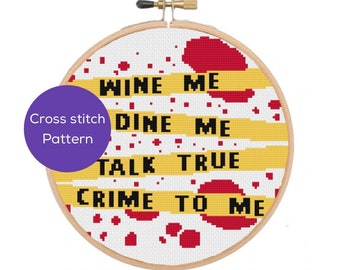 Talk True Crime To Me Cross Stitch Pattern