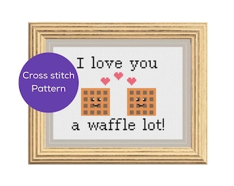 Ik hou van je, een wafelpatroon met veel kruissteek