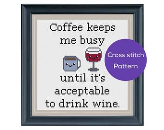 Coffee/Wine Cross Stitch Pattern