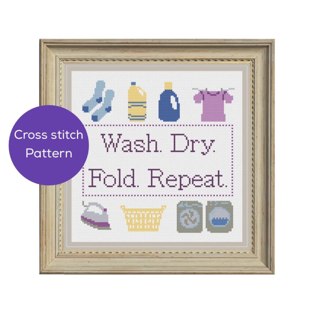 Laundry Cross Stitch Pattern - Etsy