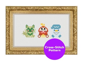 Generation 9 Starters Cross Stitch Pattern