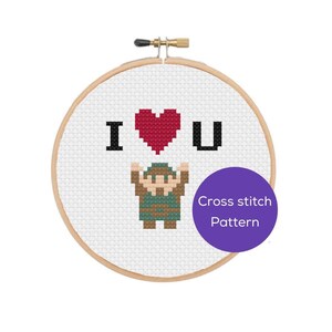 I Heart You Cross Stitch Pattern