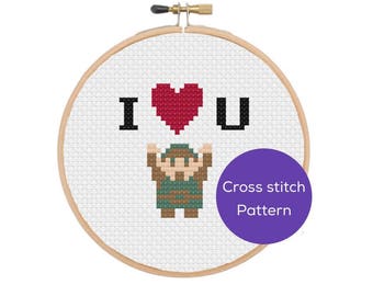 I Heart You Cross Stitch Pattern