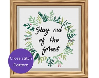 Stay Out of the Forest Cross Stitch Pattern