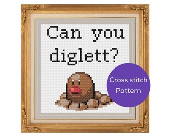 Can You Diglett Cross Stitch Pattern