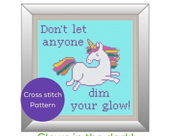 Unicorn Glow Cross Stitch Pattern