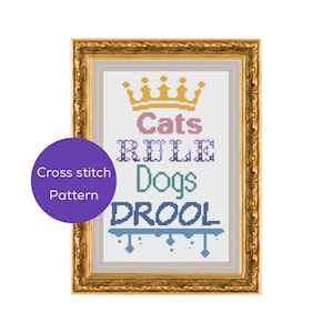 Cats Rule Cross Stitch Pattern image 1