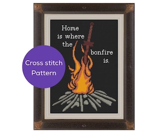 Home is Where the Bonfire is Cross Stitch Pattern