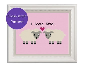 I Love Ewe Cross Stitch Pattern