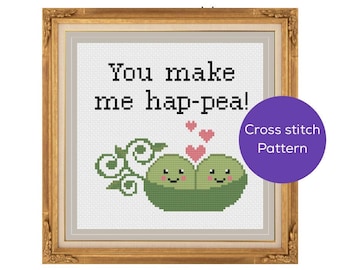 You Make Me Hap-pea Cross Stitch Pattern