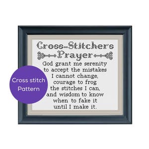 Cross Stitcher&#39;s Prayer Cross Stitch Pattern