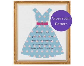 Dress with Pockets Cross Stitch Pattern