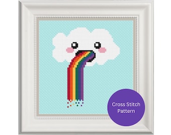 Kruissteekpatroon regenbogen maken