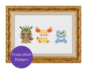 Generation 6 Starters Cross Stitch Pattern