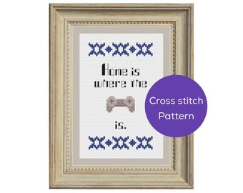 Home is Where the Playstation Controller is Cross Stitch Pattern