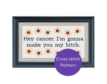Hey Cancer Cross Stitch Pattern