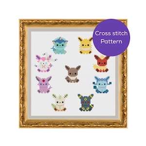 Eeveelution Cross Stitch Pattern