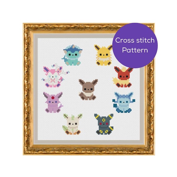 Eeveelution Cross Stitch Pattern