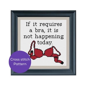 No Bra Cross Stitch Pattern