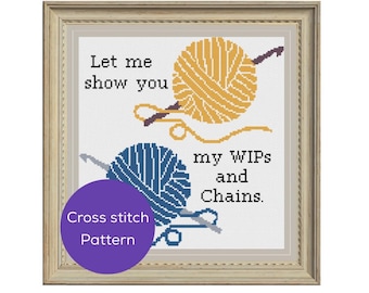 WIPs and Chains Cross Stitch Pattern