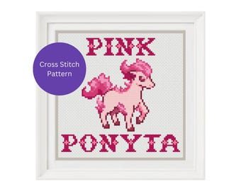 Roze pony-kruissteekpatroon