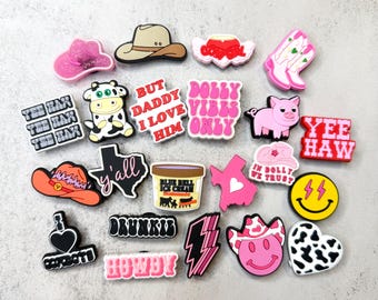 western girly shoe charms fun and cute shoe charms mix match PVC accessories for shoes, personalize your footwear