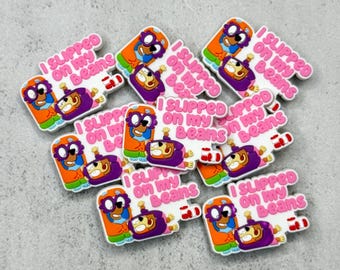 slipped on my beans fun and cute shoe charms mix match PVC accessories for shoes, personalize your footwear, great gift for kids & teens