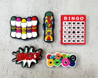 Bingo shoe charm fun and cute shoe charms mix match PVC accessories for shoes, personalize your footwear, great gift for kids & teens