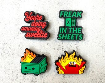 funny meme shoe charm fun and cute shoe charms mix match PVC accessories for shoes, personalize your footwear, great gift for kids & teens