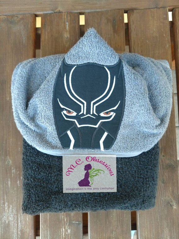 Panther Hero Hooded Towels Beach Towel Black Panther The