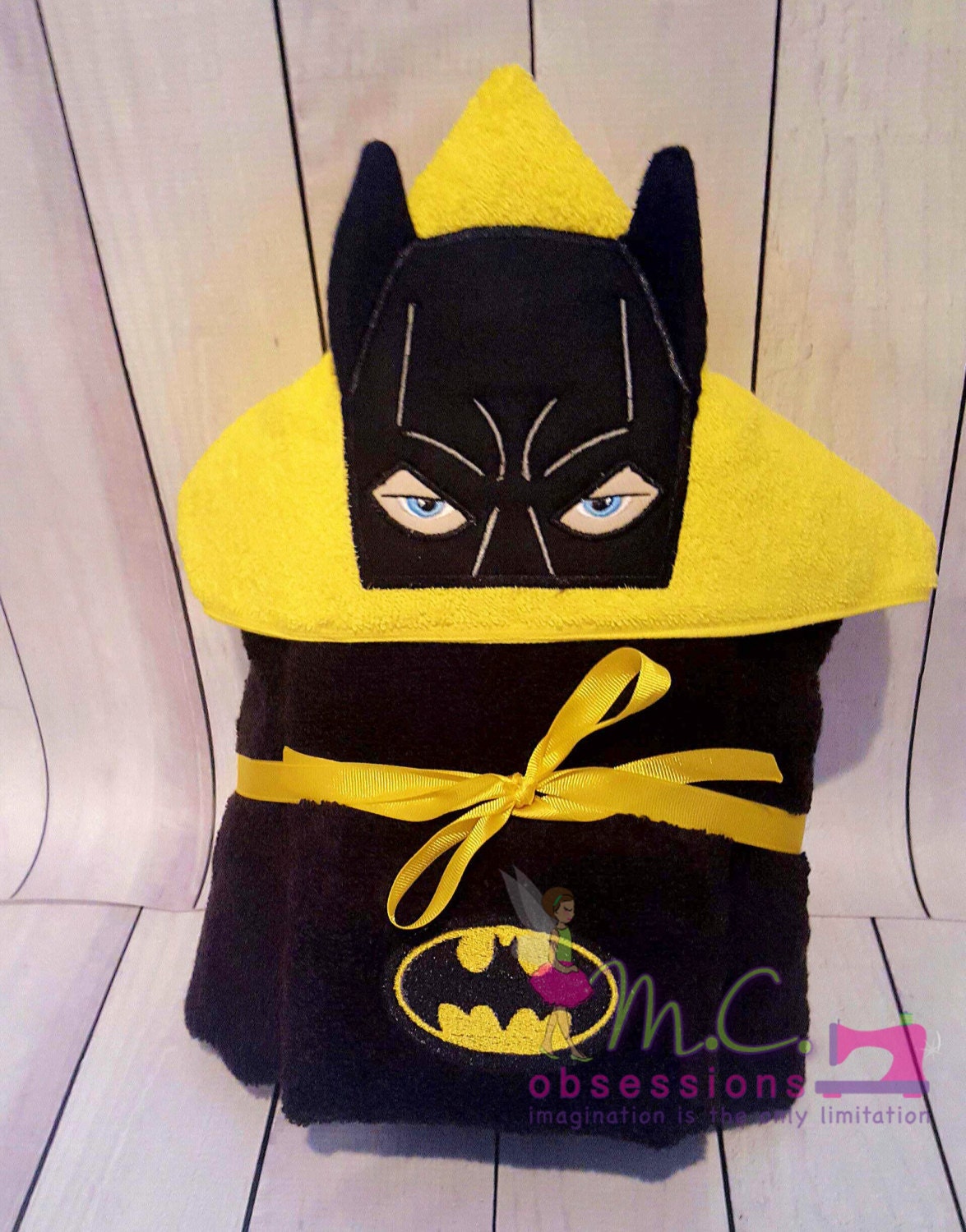 Bat Hero Hooded Towels Batman Hooded Towel Batman Inspired Etsy