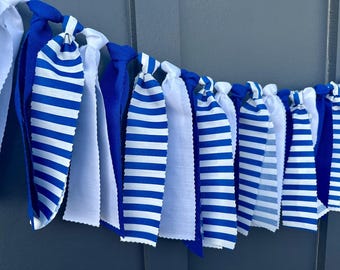 Kentucky Garland, Royal Blue and White Fabric Banner, University Bunting, Tailgate Party Decor, Lexington Art, College Graduation Gift