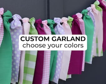 CUSTOM Fabric Garland, Personalized First Birthday High Chair Bunting, Match Any Theme Party Decor