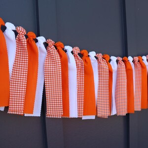 Tennessee Garland, Orange and White Checkerboard Banner, School Spirit Bunting, Tailgate Party Decor, Knoxville Art, College Graduation Gift image 5