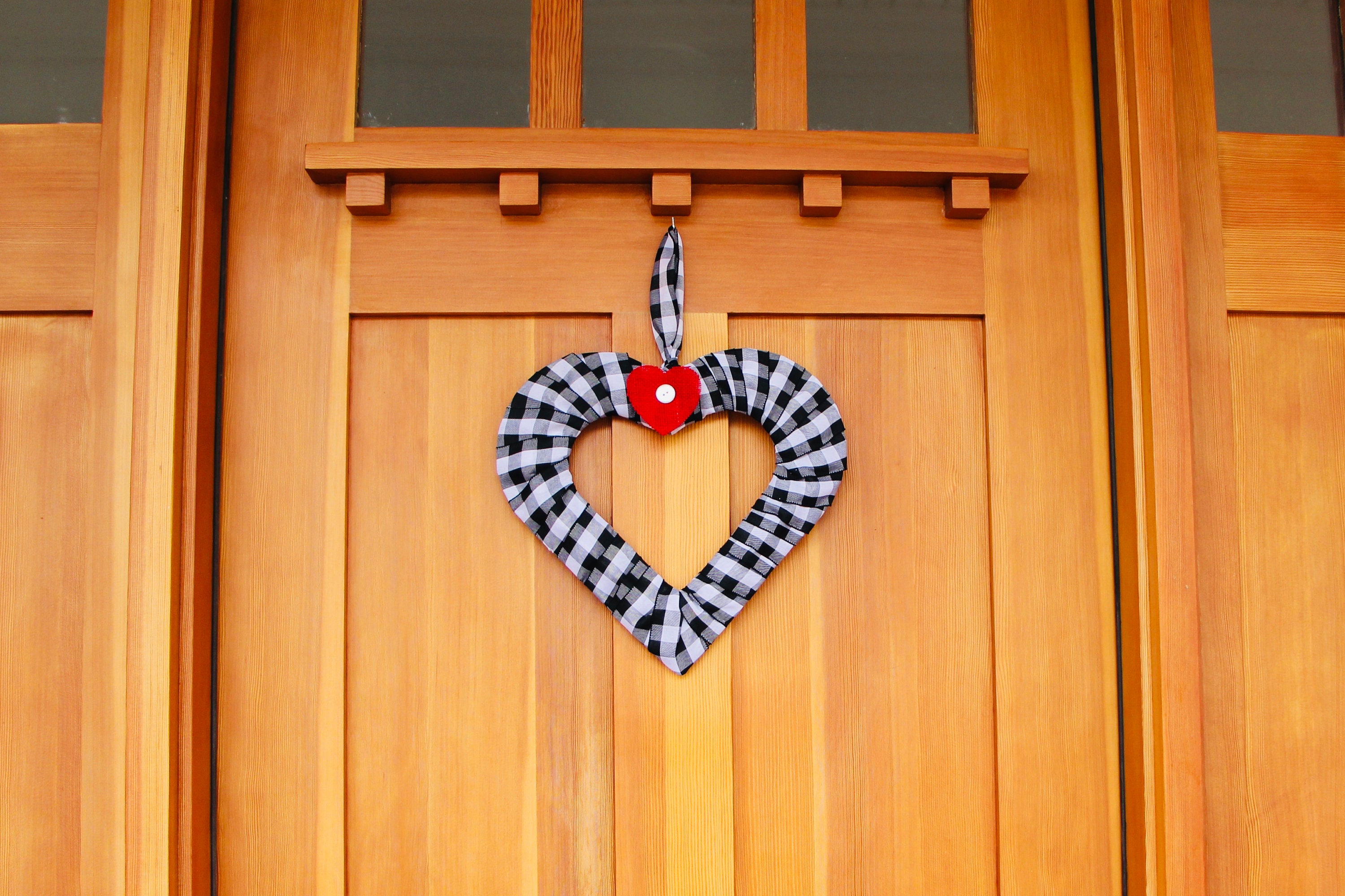 Black and White Buffalo Plaid Heart Wreath Buffalo Check Etsy