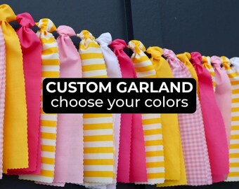 CUSTOM Event Fabric Banner, Scalloped Party Garland, Wedding Backdrop