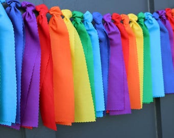 Crayon Theme Classroom Garland, Rainbow Fabric Banner, Bold Bright Bunting, Art Teacher Window Curtain Decor, ROYGBIV Wall Art
