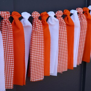 Tennessee Garland, Orange and White Checkerboard Banner, School Spirit Bunting, Tailgate Party Decor, Knoxville Art, College Graduation Gift image 4