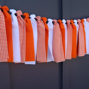 Tennessee Garland, Orange and White Checkerboard Banner, School Spirit Bunting, Tailgate Party Decor, Knoxville Art, College Graduation Gift image 3
