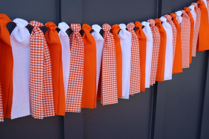 Tennessee Garland, Orange and White Checkerboard Banner, School Spirit Bunting, Tailgate Party Decor, Knoxville Art, College Graduation Gift image 8