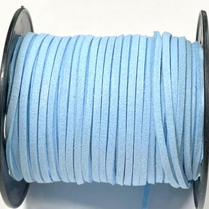 30ft of Sky Blue Faux Suede Cord 3mm ( No.147)