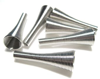 10pcs of Silver Tone Spring Bead Caps Cone Caps(No.SCP2252)
